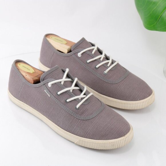 Toms Womens Camel Sneaker Size 10 Heritage Gray Canvas Low Top Comfy Lace-Up - Picture 3 of 12